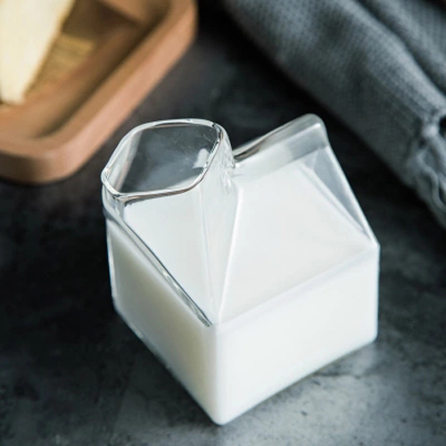 Box shaped milk&coffee mug