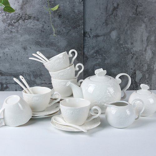 White bone china tea set