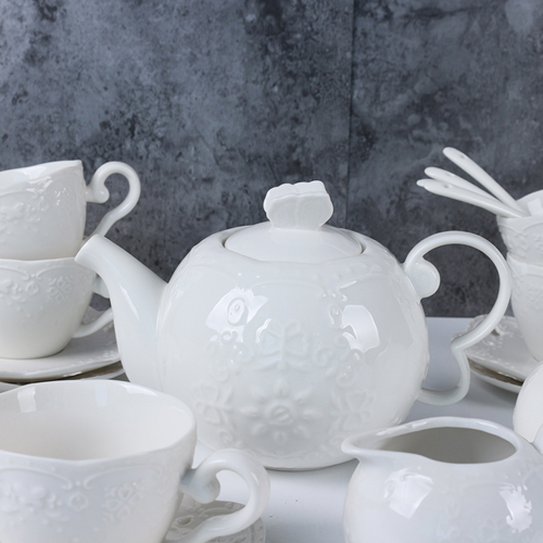 White bone china tea set