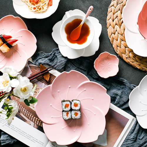 Cherry Blossom-shaped  Ceramic Colored Cutlery Sets