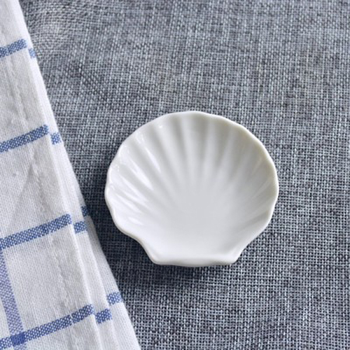 White Shell-shape Bone China Dish