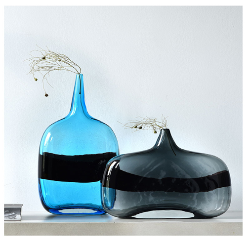 Creative Colored Glass Vase With Black Belt