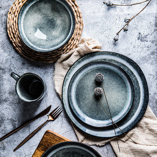 Vintage Gradient-blue  Porcelain Colored Cutlery Sets