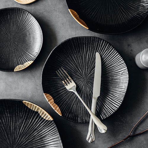 Creative Black& Goldern   Porcelain Colored Cutlery Sets