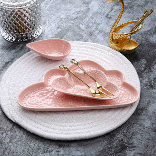 Cloud-shape  Relief  Porcelain Dish Sets