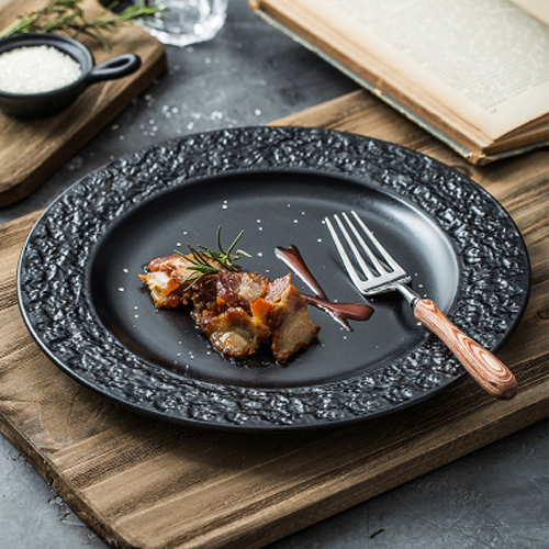 Creative  Relief  Stone-Grain Porcelain Dish Sets