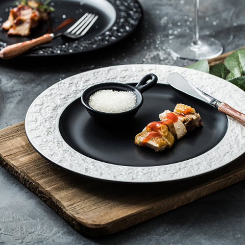 Creative  Relief  Stone-Grain Porcelain Dish Sets