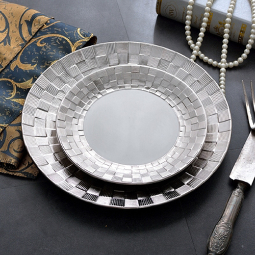 Mordern Goldern& Silver Relief Porcelain Dish Sets