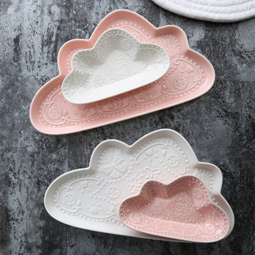 Cloud-shape  Relief  Porcelain Dish Sets