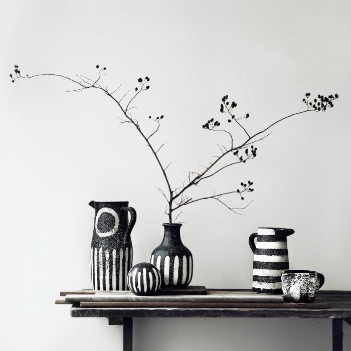 Black&White Line Designed  Coarse Pottery Sets