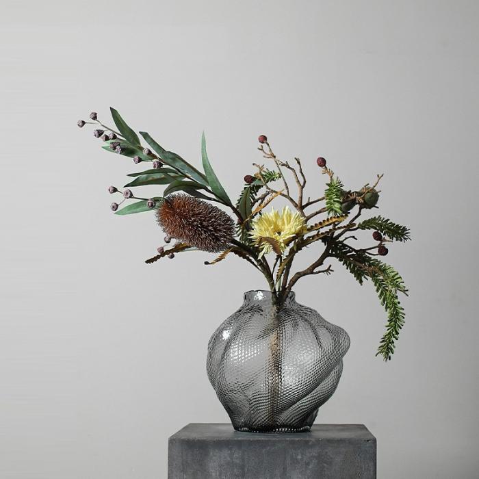 Irregularly Speckled Relief-surface Glass Vase