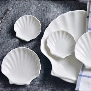 White Shell-shape Bone China Dish