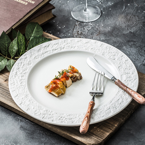 Creative  Relief  Stone-Grain Porcelain Dish Sets