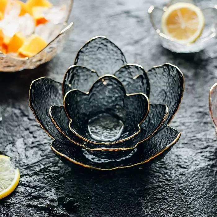 Colored Flower-shaped Salad Glass  Bowls