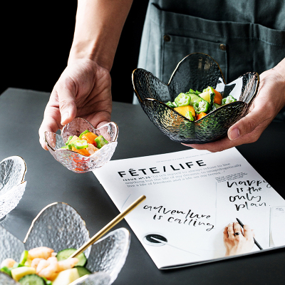 Colored Flower-shaped Salad Glass  Bowls