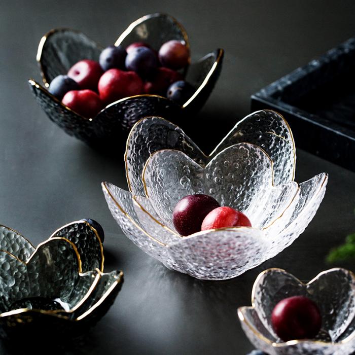 Colored Flower-shaped Salad Glass  Bowls