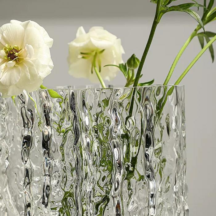 Glacier-surfaced Glass Vase