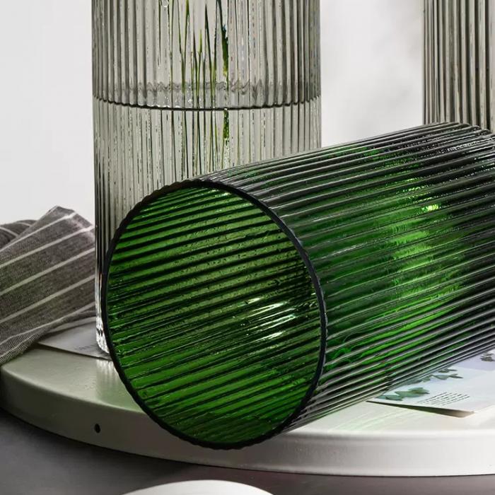 Vertical stripe-surface  Glass Vase