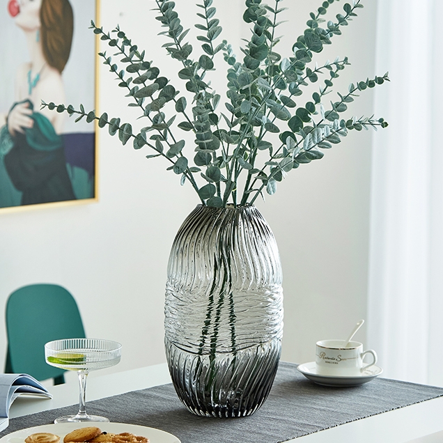 Horizontal and vertical stripes Glass Vase