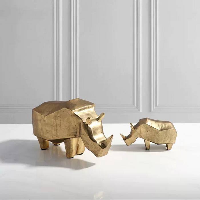 Resin Rhinoceros-Shaped  Tabletop Decoration