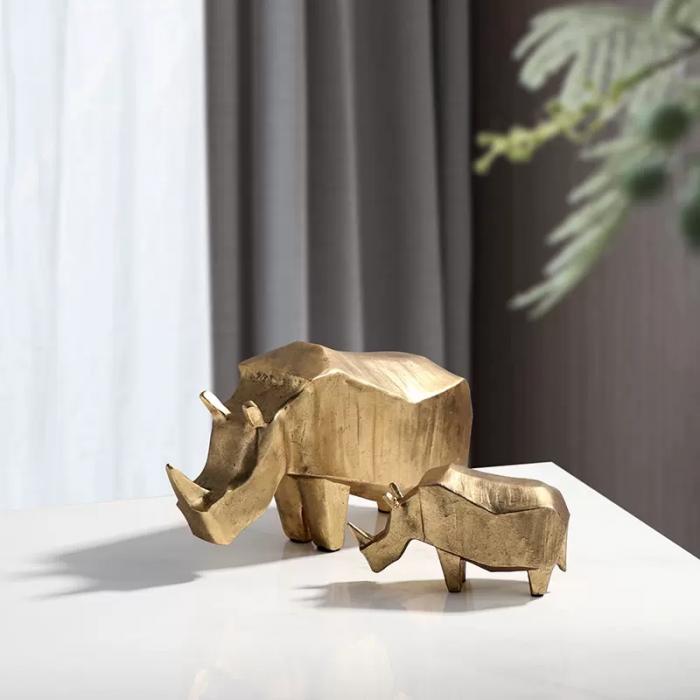 Resin Rhinoceros-Shaped  Tabletop Decoration