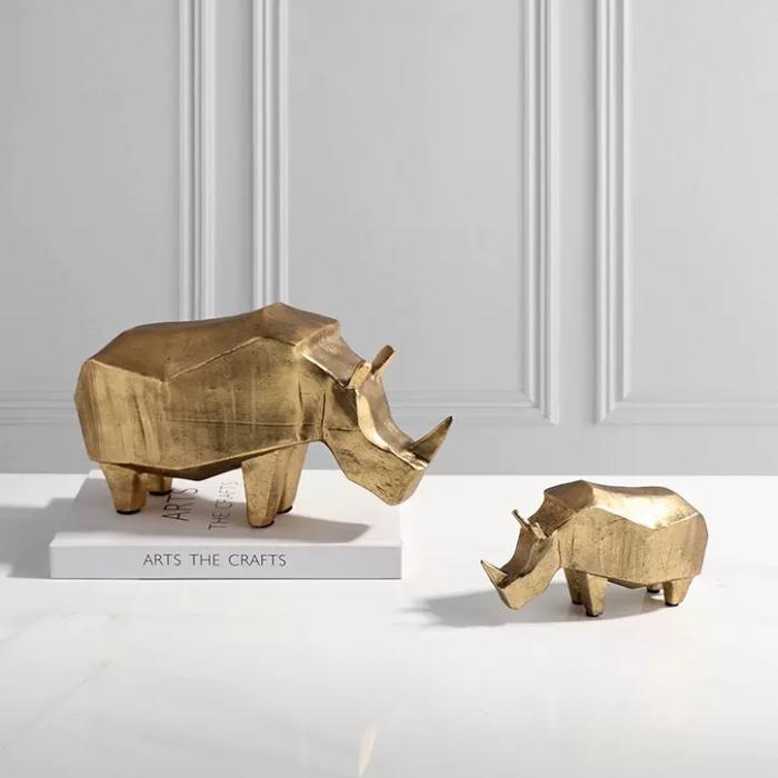 Resin Rhinoceros-Shaped  Tabletop Decoration