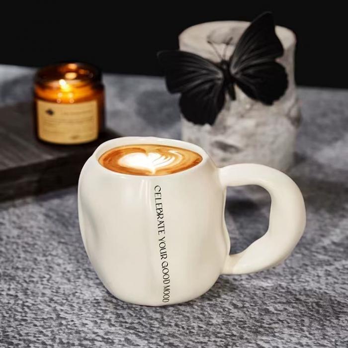 Ceramic Wavy Appearance White&Black  Mugs