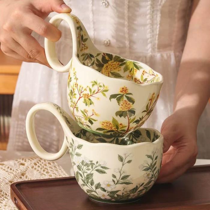 Vintage Ceramic Bowl with Handle