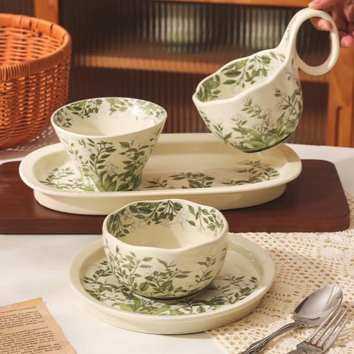 Elegant Vintage watercolor Porcelain Cultery Sets
