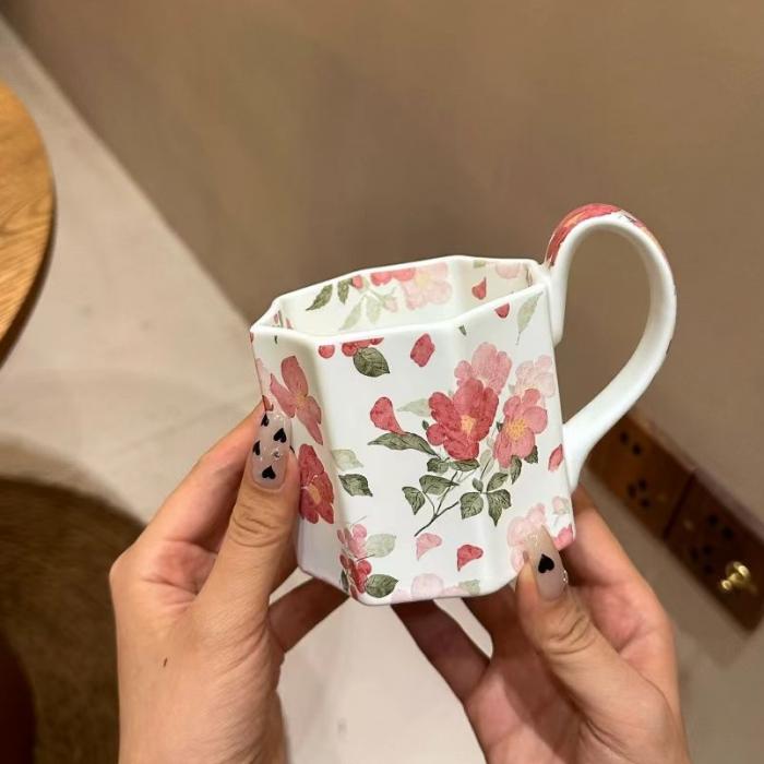 Watercolor Porcelain Octagon Mug