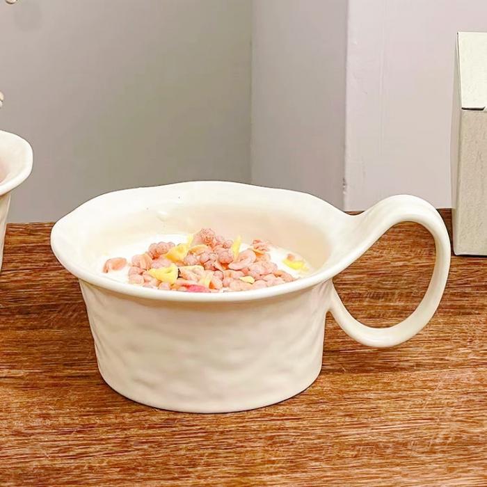 Cream White Wave-edge Oat Cup