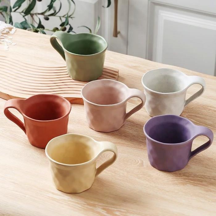 Macaron-colors Wave-surface Oat Cup